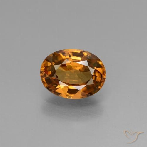 1.92ct 자연스러운 미디엄 오렌지 지르콘, 타원형, VVS-VS