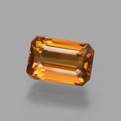1.51캐럿 천연 미디엄 오렌지 지르콘, 에메랄드 컷, 7.2×4.8 mm, VVS