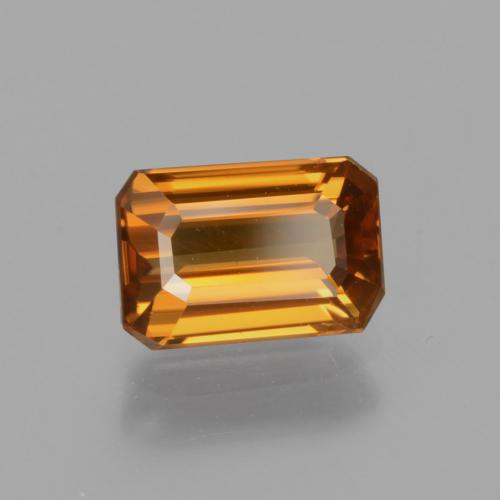 1.51캐럿 천연 미디엄 오렌지 지르콘, 에메랄드 컷, 7.2×4.8 mm, VVS