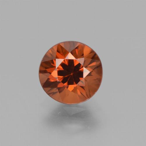 1.78캐럿 천연 다크 오렌지 지르콘, 라운드 컷, 6.99 mm, VVS-VS