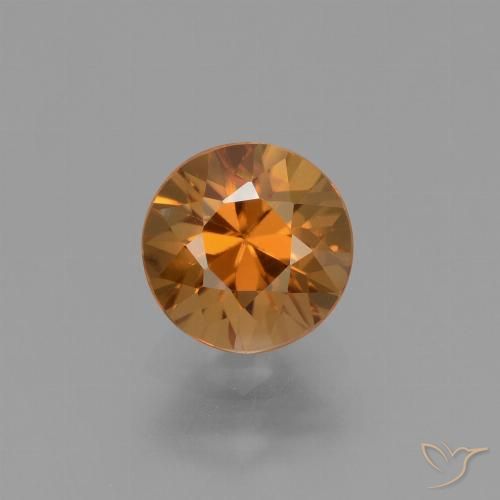 1.71ct 자연스러운 미디엄 오렌지 지르콘, 둥근, VVS-VS