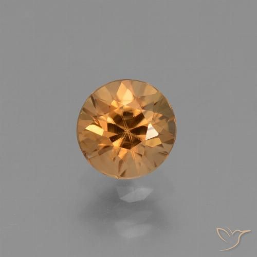 1.32ct 자연스러운 미디엄 오렌지 지르콘, 둥근, VVS-VS