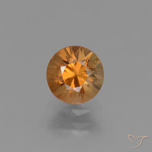 1.36ct 자연스러운 오렌지 브라운 지르콘, 둥근, VVS-VS