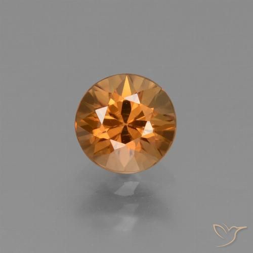 1.50ct 자연스러운 러스트 오렌지 지르콘, 둥근, VVS-VS