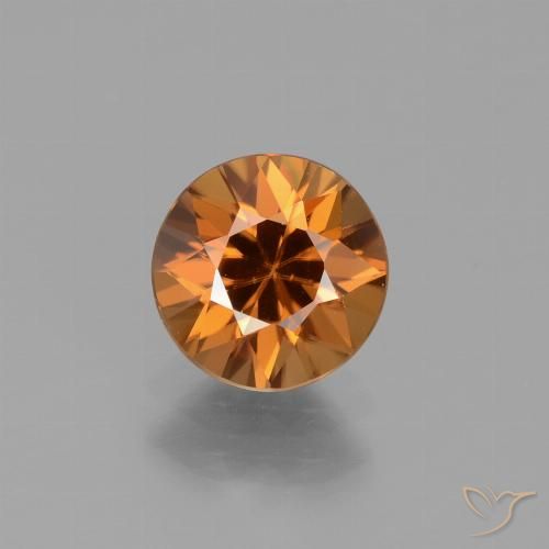 1.64ct 자연스러운 딥 오렌지 지르콘, 둥근, VVS-VS
