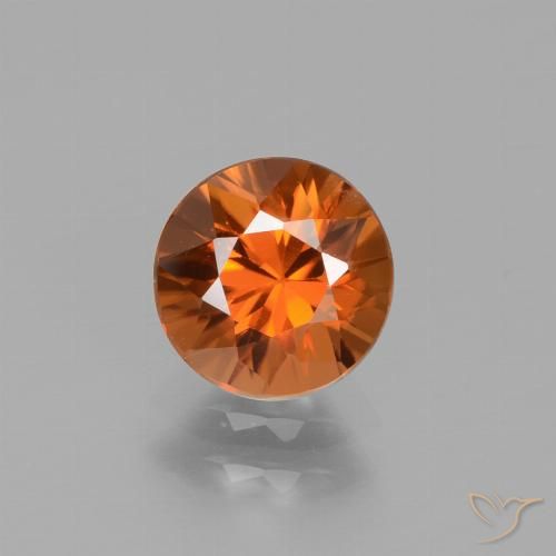 1.70ct 자연스러운 미디엄 오렌지 지르콘, 둥근, VVS-VS