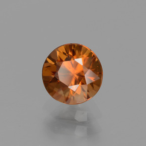 1.26캐럿 천연 오렌지 지르콘, 라운드 컷, 5.88 mm, VVS