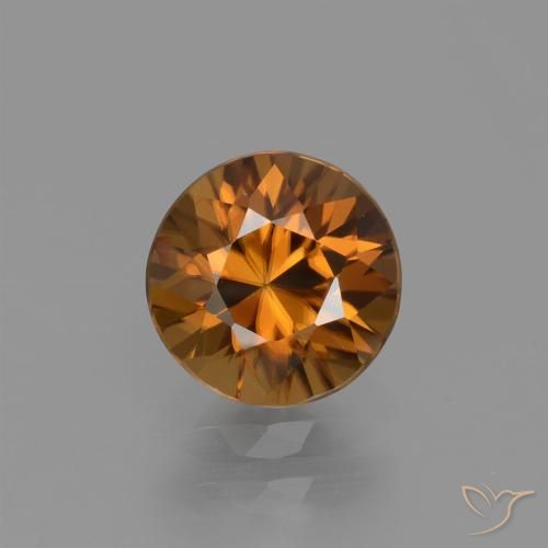 1.60ct 자연스러운 미디엄 오렌지 지르콘, 둥근, VVS-VS