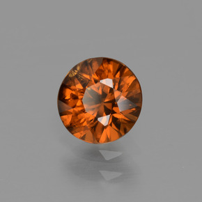 1.16캐럿 천연 오렌지 지르콘, 라운드 컷, 6.05 mm, VVS