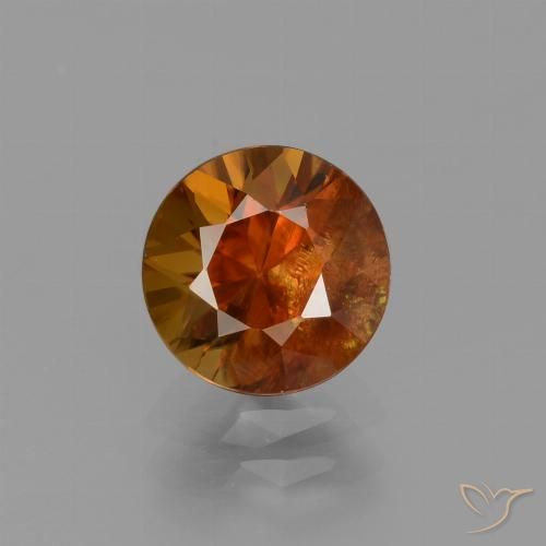 2.12ct 자연스러운 딥 오렌지 지르콘, 둥근, VS-SI