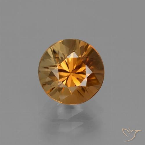 2.16ct 자연스러운 미디엄 오렌지 지르콘, 둥근, VVS