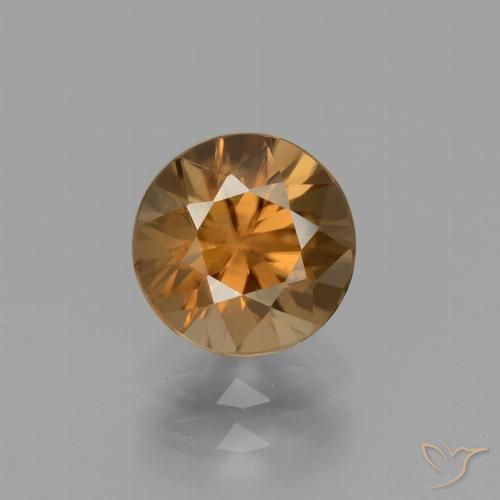 2.15ct 자연스러운 미디엄 오렌지 지르콘, 둥근, VVS