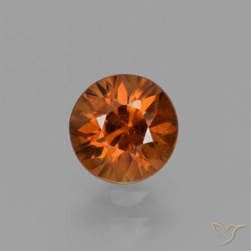 1.19ct 자연스러운 앰버 오렌지 지르콘, 둥근, VVS-VS