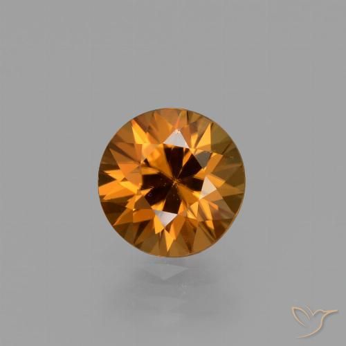 1.46ct 자연스러운 미디엄 오렌지 지르콘, 둥근, VVS-VS