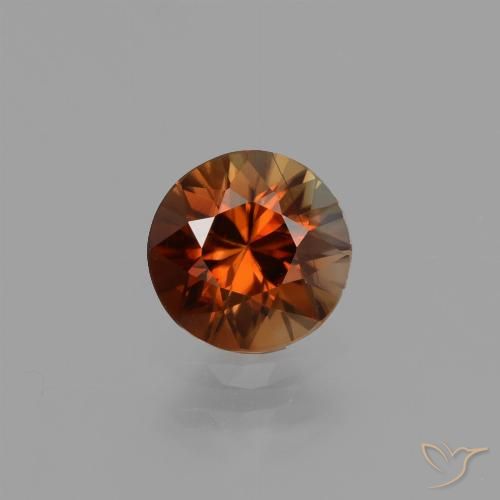 1.19ct 자연스러운 짙은 붉은 오렌지 지르콘, 둥근, VVS-VS