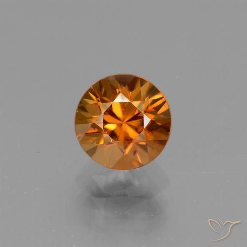 1.52ct 자연스러운 노란 오렌지 지르콘, 둥근, VVS-VS