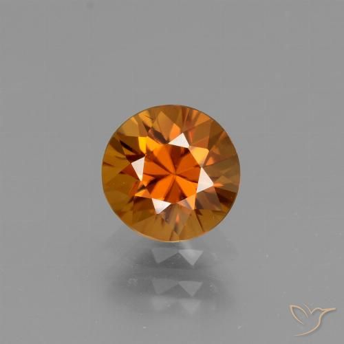 1.32ct 자연스러운 미디엄 오렌지 지르콘, 둥근, VVS-VS