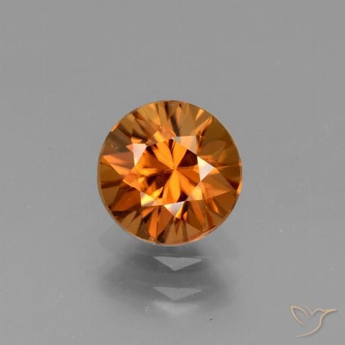 1.59ct 자연스러운 딥 오렌지 지르콘, 둥근, VVS-VS