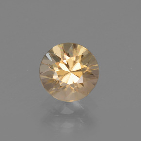 1.25캐럿 천연 골든 지르콘, 라운드 컷, 6.10 mm, VVS
