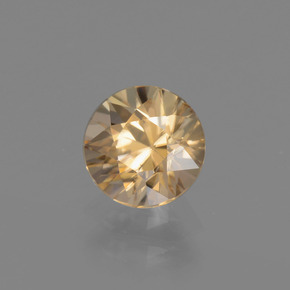 1.25캐럿 천연 골든 지르콘, 라운드 컷, 6.10 mm, VVS