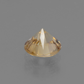 1.25캐럿 천연 골든 지르콘, 라운드 컷, 6.10 mm, VVS