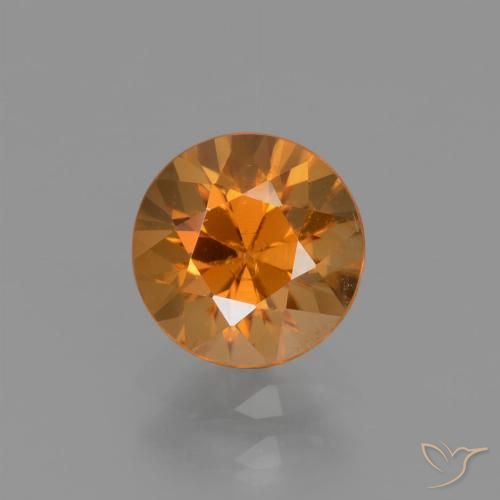 1.66ct 자연스러운 딥 오렌지 지르콘, 둥근, VVS-VS