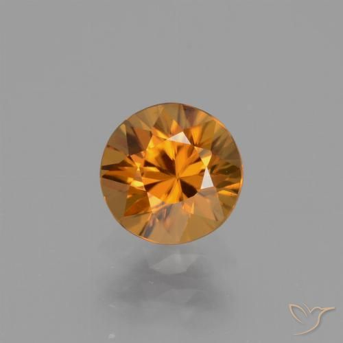 1.10ct 자연스러운 오렌지 브라운 지르콘, 둥근, VVS-VS