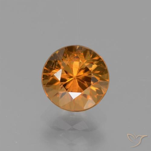 1.68ct 자연스러운 갈색 오렌지 지르콘, 둥근, VVS-VS