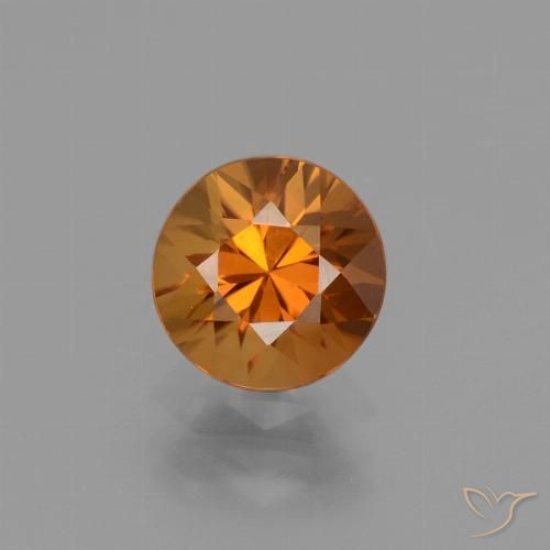 1.77ct 자연스러운 갈색 오렌지 지르콘, 둥근, VVS-VS