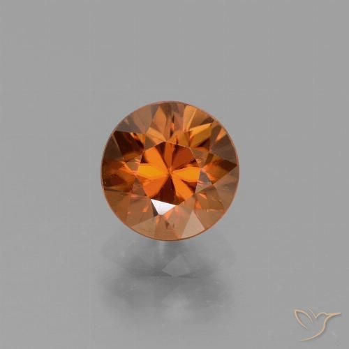 1.60ct 자연스러운 딥 오렌지 지르콘, 둥근, VVS-VS