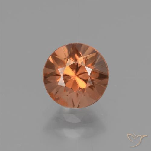 1.60ct 자연스러운 미디엄 오렌지 지르콘, 둥근, VVS-VS