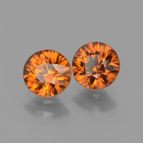2.43캐럿 천연 오렌지 지르콘 보석, 라운드 컷, 6.18 mm, VVS