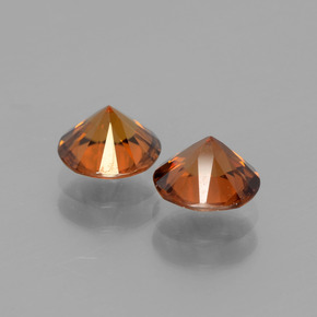 2.43캐럿 천연 오렌지 지르콘 보석, 라운드 컷, 6.18 mm, VVS