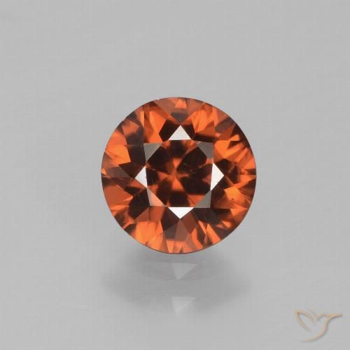 1.45ct 자연스러운 딥 오렌지 지르콘, 둥근, VVS-VS