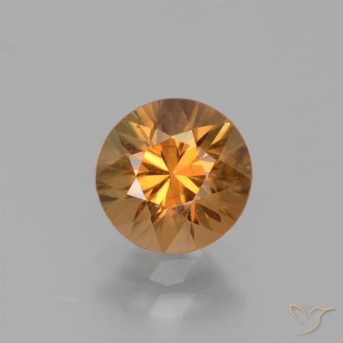 1.68ct 자연스러운 미디엄 오렌지 지르콘, 둥근, VS