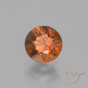 1.42캐럿 천연 딥 오렌지 지르콘, 라운드 컷, 6.26 mm, VVS