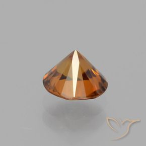 1.42캐럿 천연 딥 오렌지 지르콘, 라운드 컷, 6.26 mm, VVS