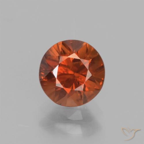 1.71ct 자연스러운 다크 오렌지 지르콘, 둥근, VS