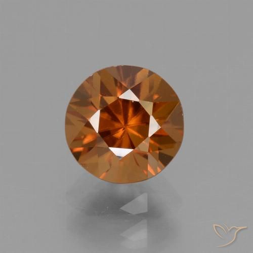 1.66ct 자연스러운 딥 오렌지 지르콘, 둥근, VVS