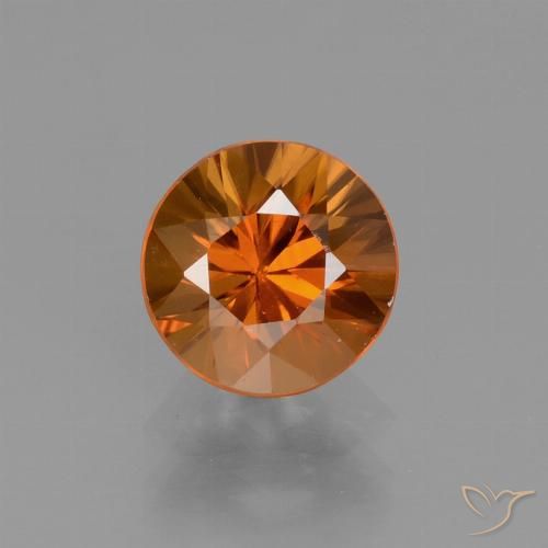1.46ct 자연스러운 노란 오렌지 지르콘, 둥근, VVS