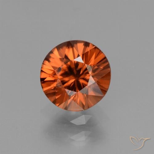 1.36ct 자연스러운 앰버 오렌지 지르콘, 둥근, VS