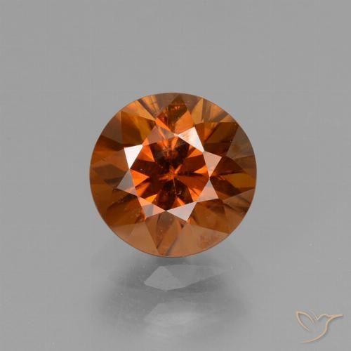 1.49ct 자연스러운 붉은 오렌지 지르콘, 둥근, VS