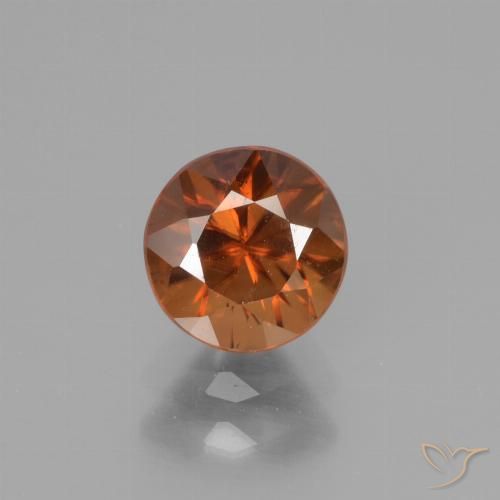 1.35ct 자연스러운 딥 오렌지 지르콘, 둥근, VS