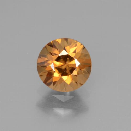 1.22캐럿 천연 딥 오렌지 지르콘, 라운드 컷, 5.97 mm, VVS-VS