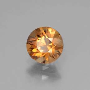 1.22캐럿 천연 딥 오렌지 지르콘, 라운드 컷, 5.97 mm, VVS-VS