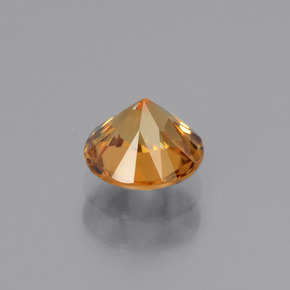 1.22캐럿 천연 딥 오렌지 지르콘, 라운드 컷, 5.97 mm, VVS-VS