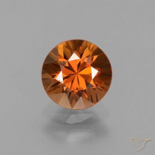 1.69ct 자연스러운 미디엄 오렌지 지르콘, 둥근, VVS