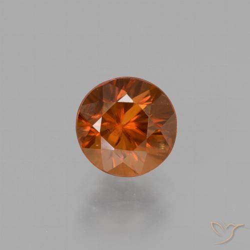 1.69ct 자연스러운 앰버 오렌지 지르콘, 둥근, VS