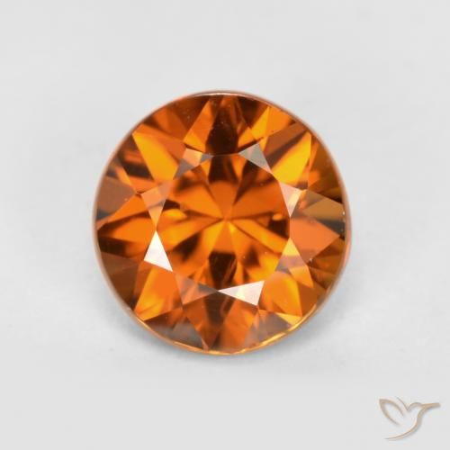1.36ct 자연스러운 다크 오렌지 지르콘, 둥근, VS