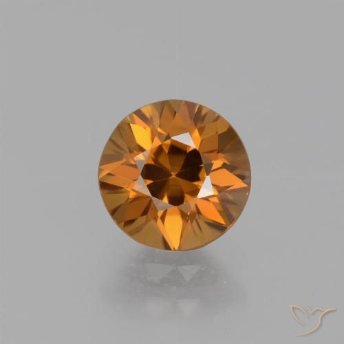 1.63ct 자연스러운 딥 오렌지 지르콘, 둥근, VS